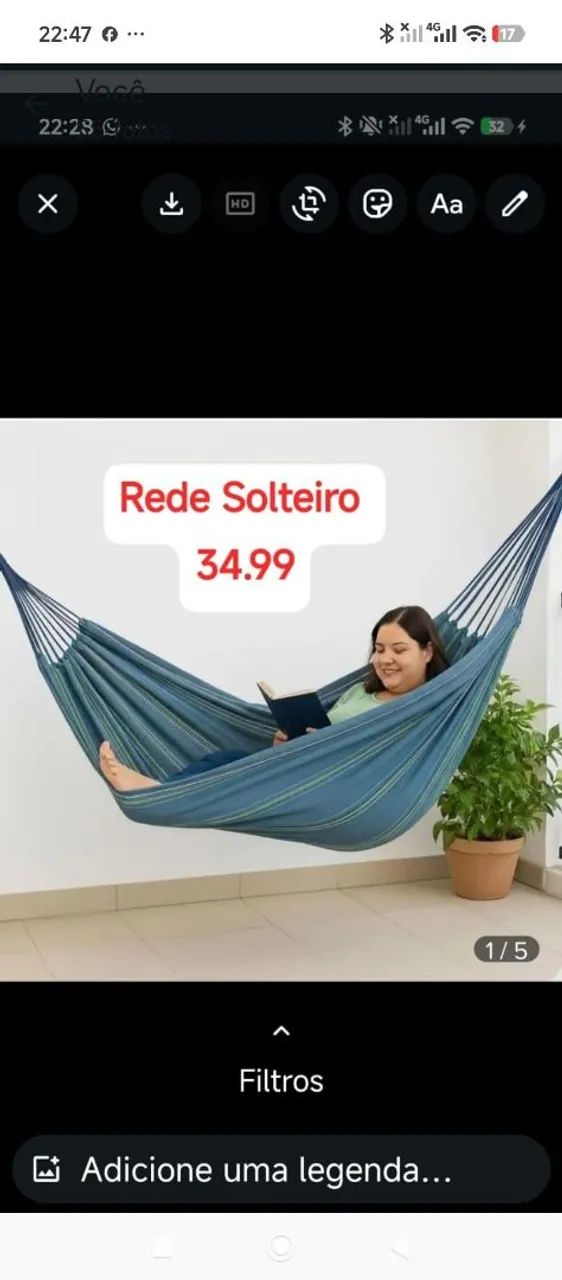 Rede casal 60.00 rede solteiro 35.00 - Foto 2