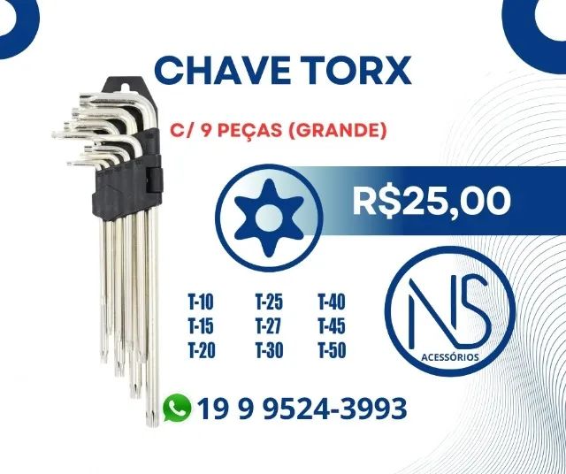 CHAVE TORX C/ 9 PEÇAS