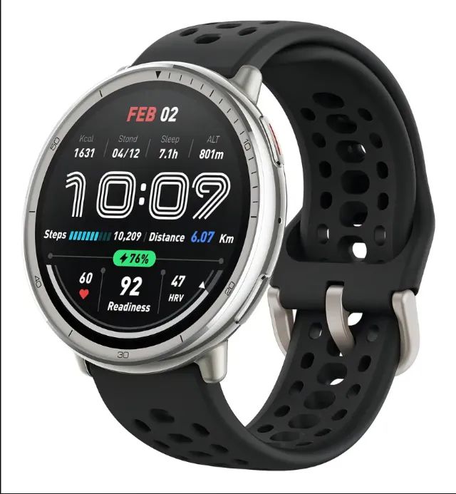 Smartwatch Amazfit Active 2 Round 44 mm Preto com GPS e Alexa