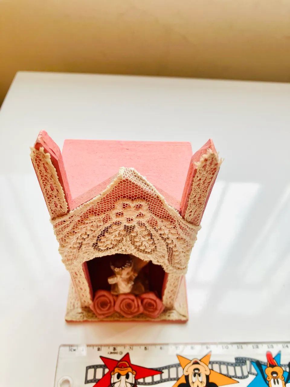 Anjo da guarda menina oratório rosa - Foto 2