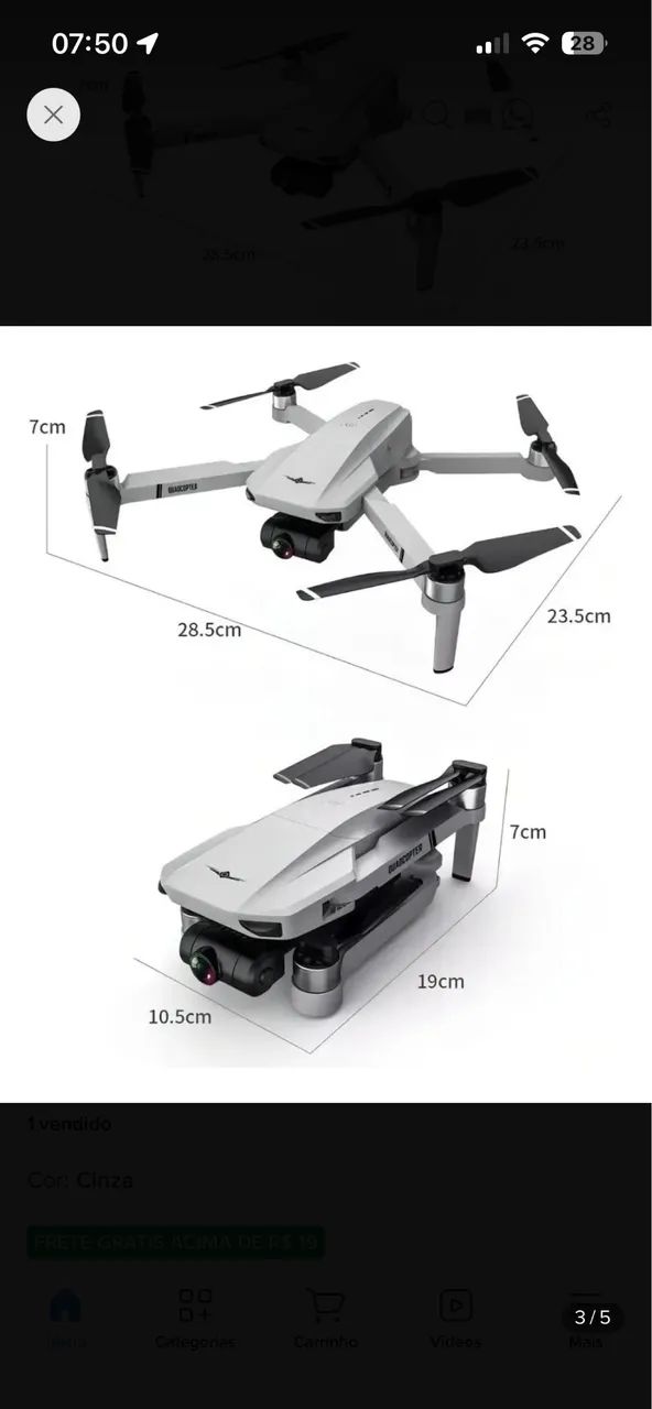Drone Kfplan Kf102 Max Câmera 4k Ultra Hd, Gimbal dois eixos  - Foto 2