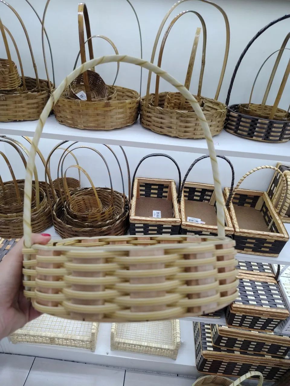 Cesta Sintética Redonda 25 cm para café da manhã decoração, presente. - Foto 2