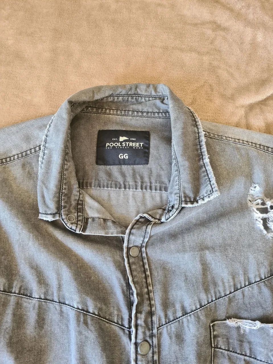 Camisa jeans destroyed - Foto 2