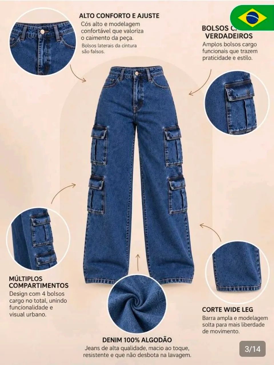 Calça cargo infantil tam 12  - Foto 3