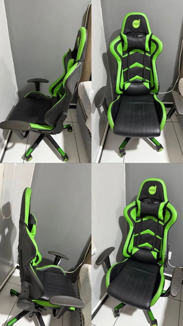 Cadeira gamer Dazz Prime na cor verde e preta