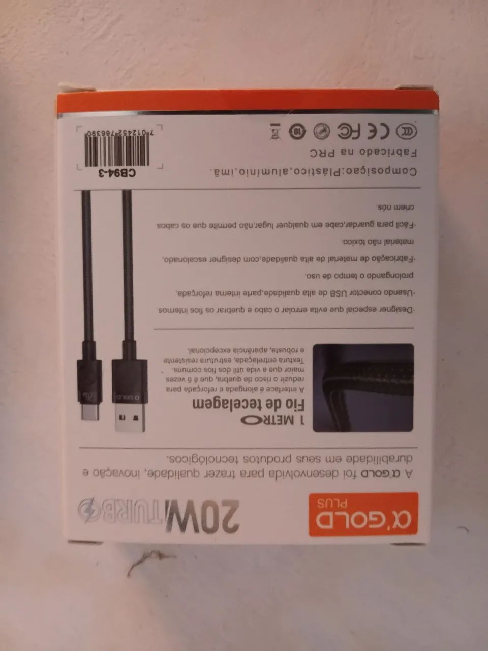 Cabo de Carregador TURBO C para C ou USB  - Foto 3