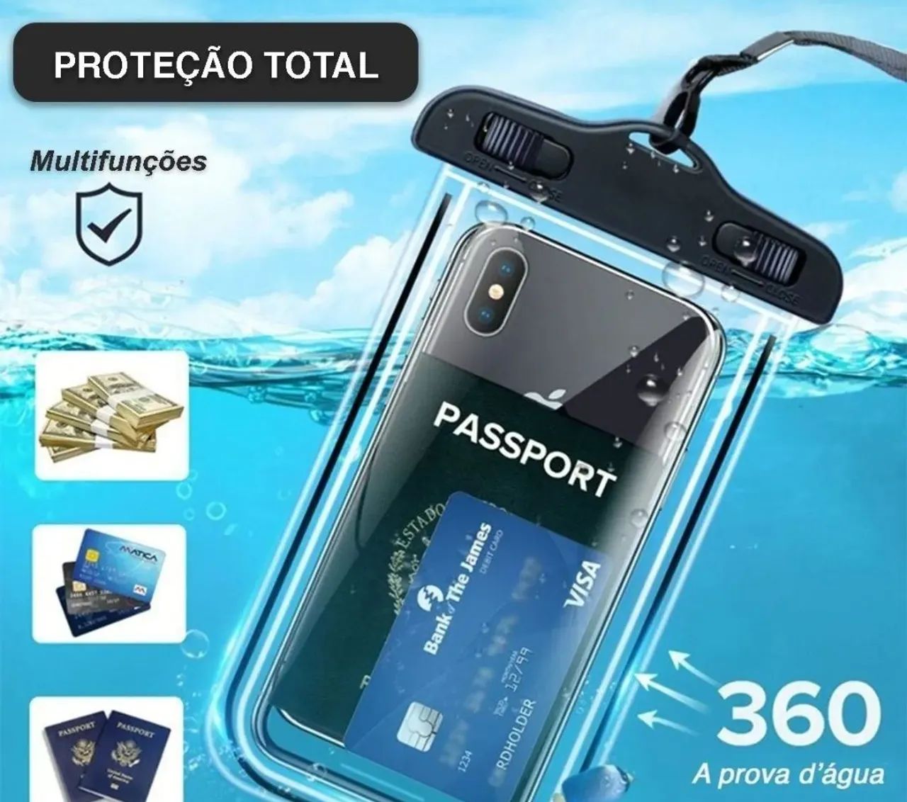 Capa Bolsa Para Celular A Prova D'água Impermeável - Foto 4