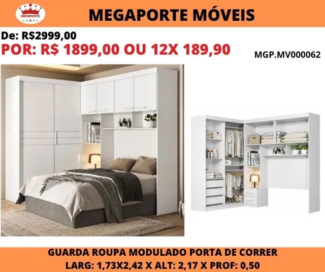 GUARDA ROUPA MODULADO PORTAS DE CORRER 
