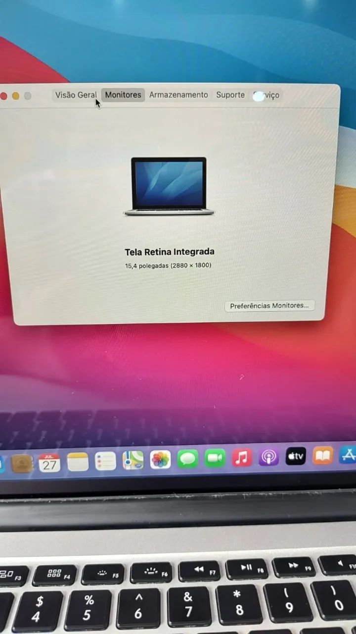 MacBook a1398 i7 16gb ssd 500gb vga dedicada 2gb + fonte nova - Foto 3