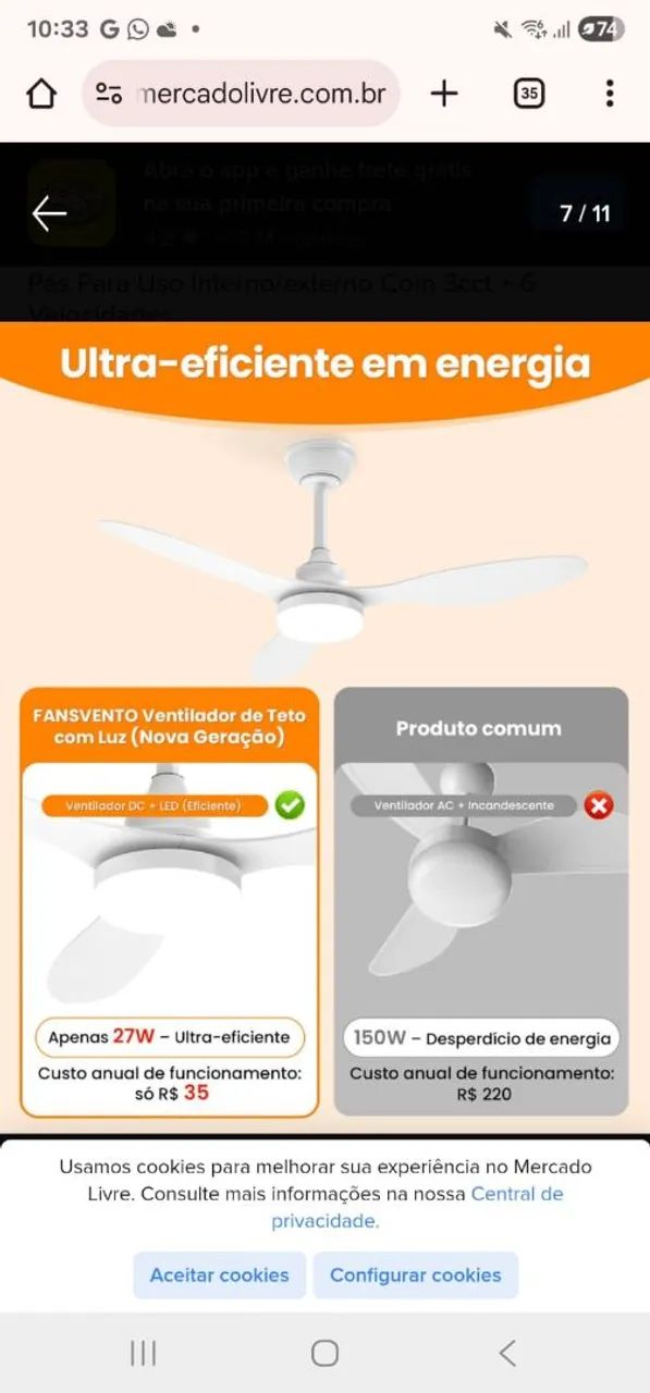 Ventilador de teto  - Foto 4