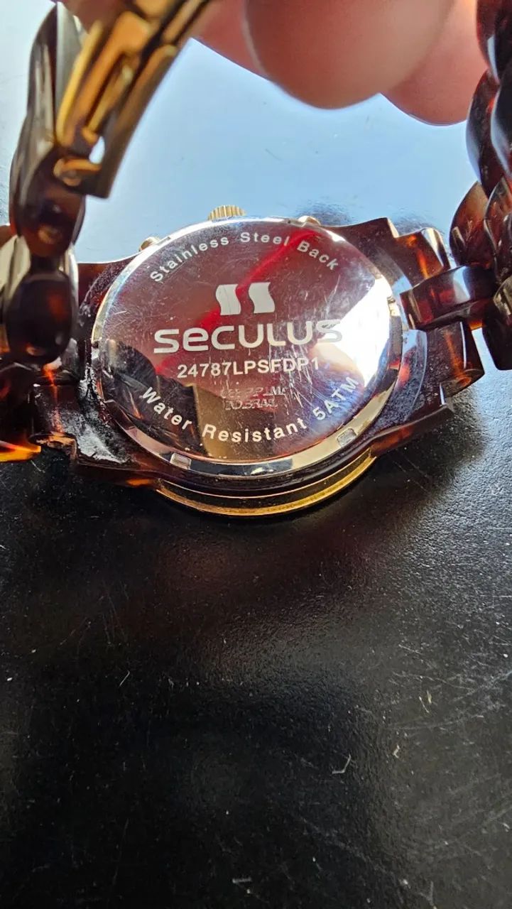 Relógio Feminino Seculus Aplause Marrom  - Foto 4