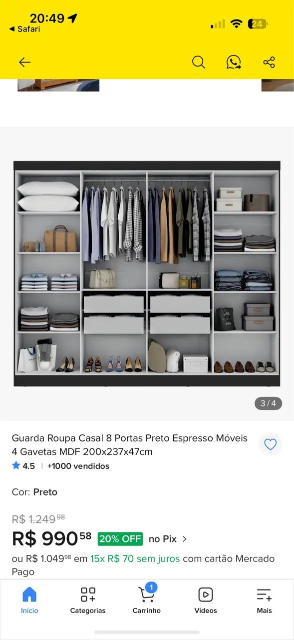 Guarda Roupa casal 8 portas - Foto 4