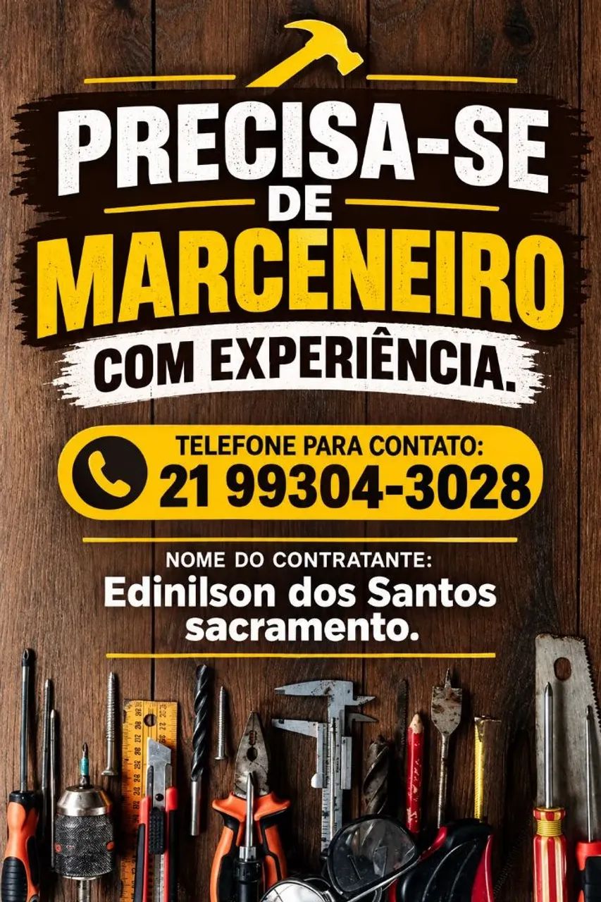 Vaga para marceneiro 