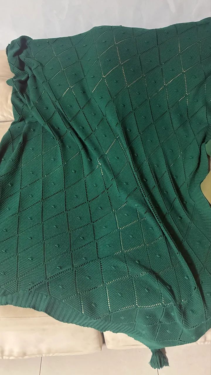 Manta verde de lã  - Foto 3