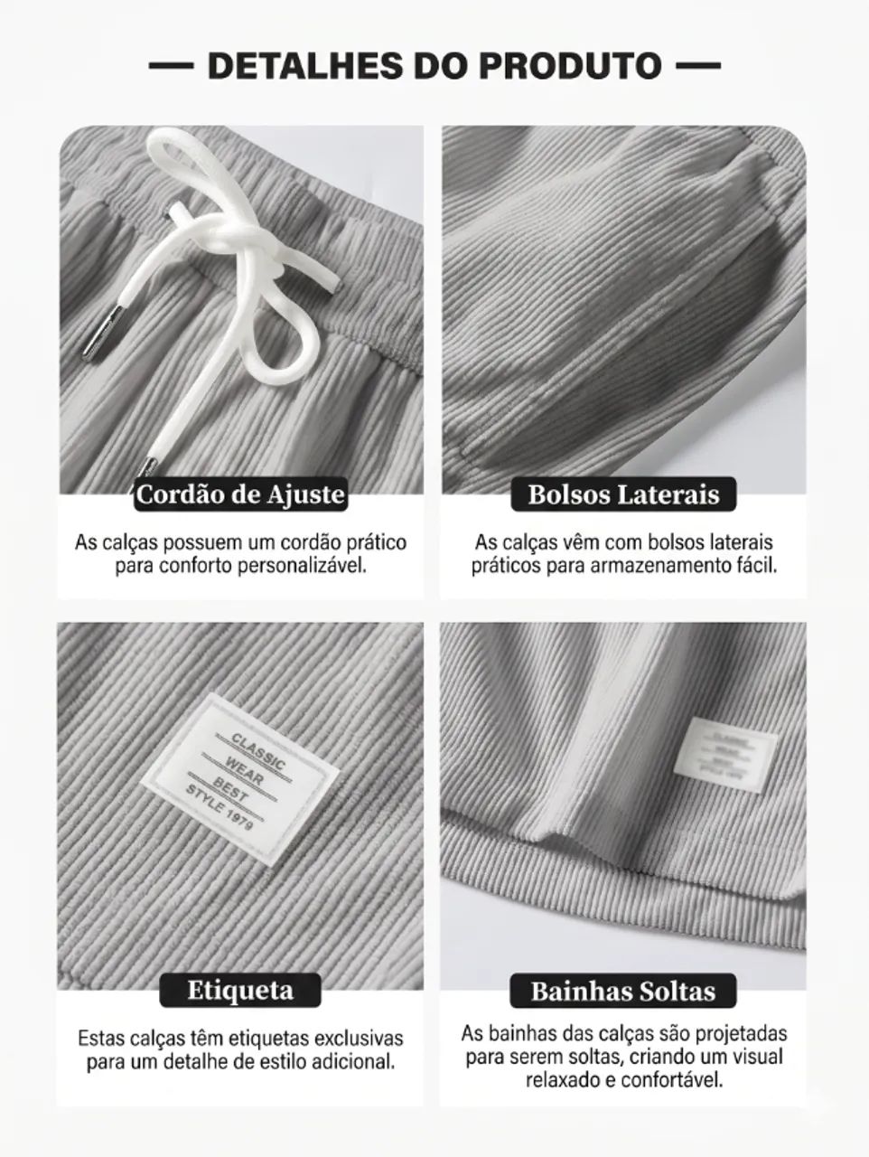 Shorts Masculino Tam P - Veludo Premium - Foto 2