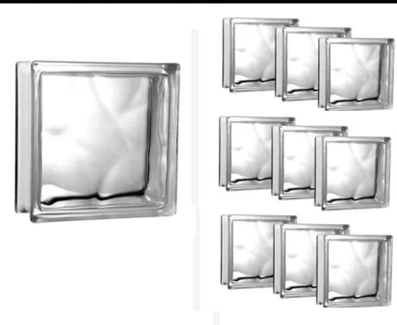 Kit 10 tijolos de vidro 19x19