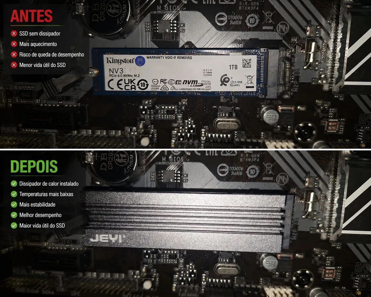 Dissipador de calor de SSD m.2 NVME - Foto 2