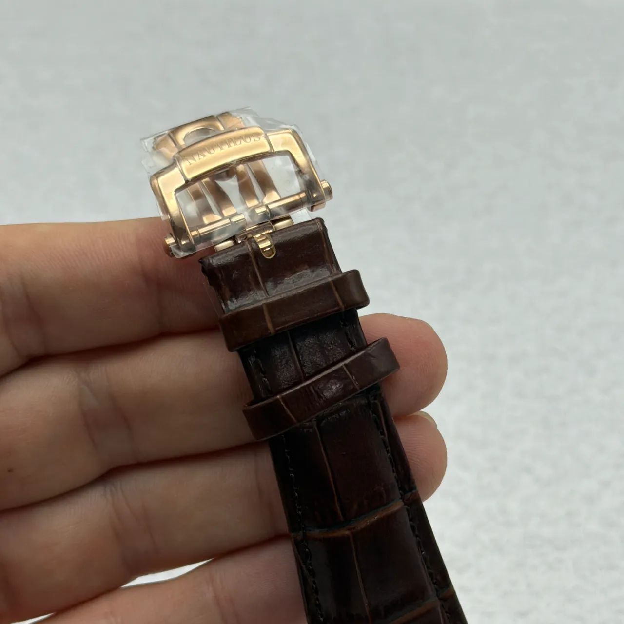 Relogio Patek Automático- Couro Marrom - Reserva 48h - Fundo Transparente- Prm AAA+ - Foto 3