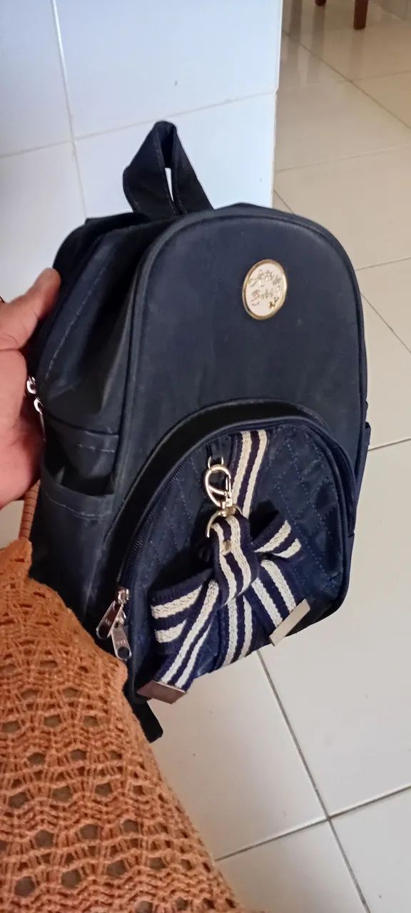 Mochila de bebê azul marinho! - Foto 2