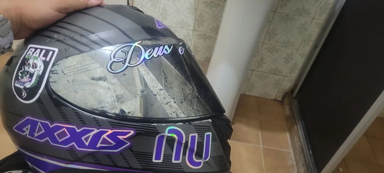 Capacete axxis 2 viseira prata e transparente  - Foto 5