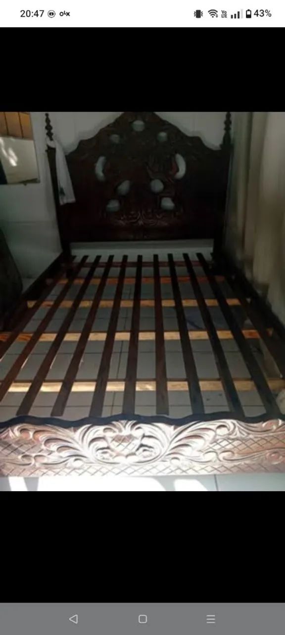 CAMA DE CASAL MADEIRA MACIÇA  - Foto 3