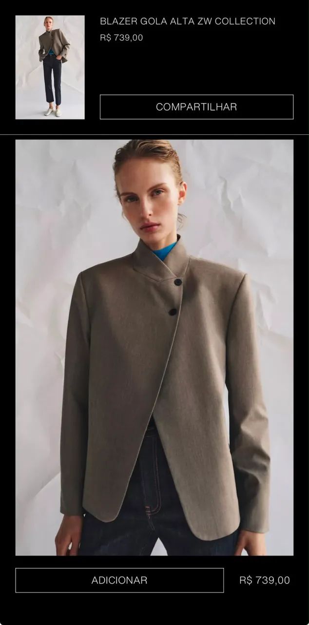 blazer gola alta - pp