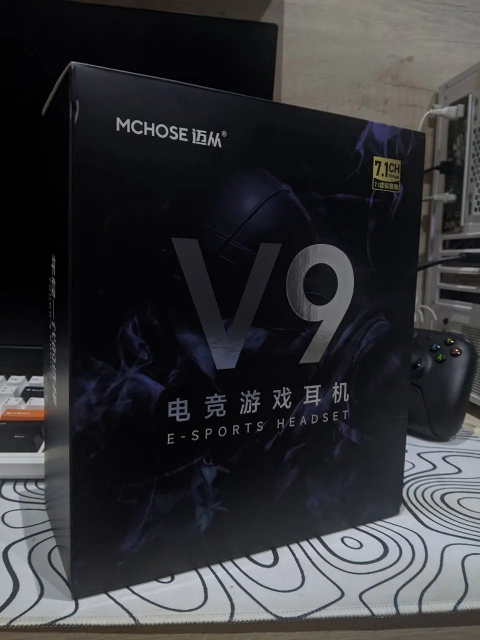 Headset MCHOSE V9 Pro Branco Tri-Mode 2.4G + Bluetooth + Cabo - Foto 2