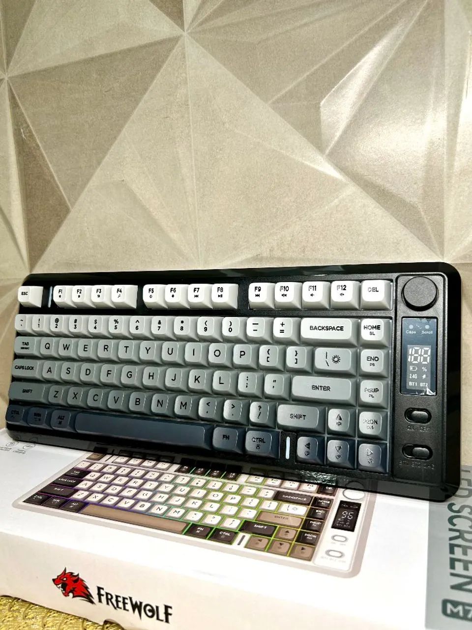 Teclado Membrana Sem Fio Freewolf M75 - Foto 2