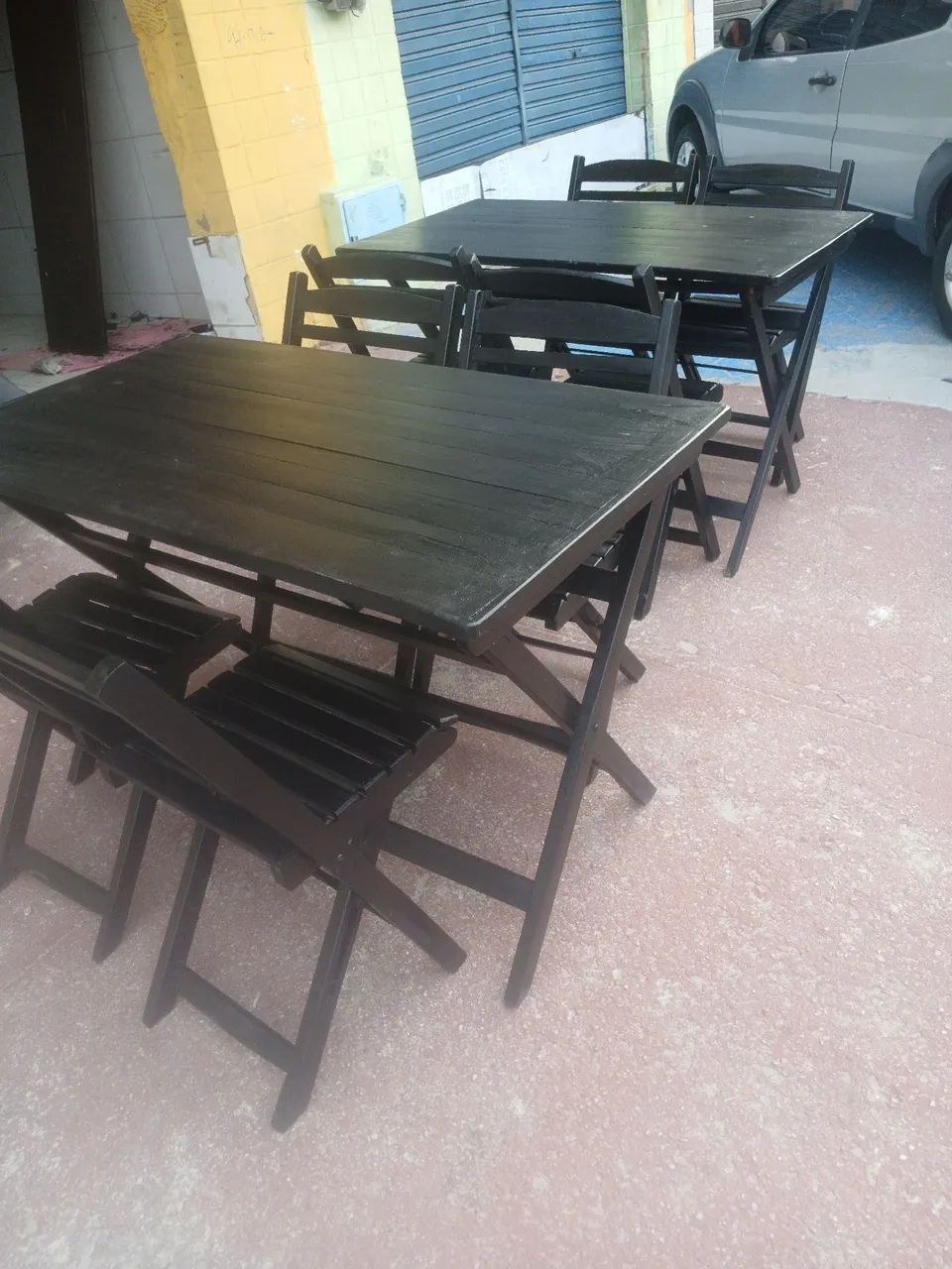 02 conjunto mesa e cadeiras p/restaurante