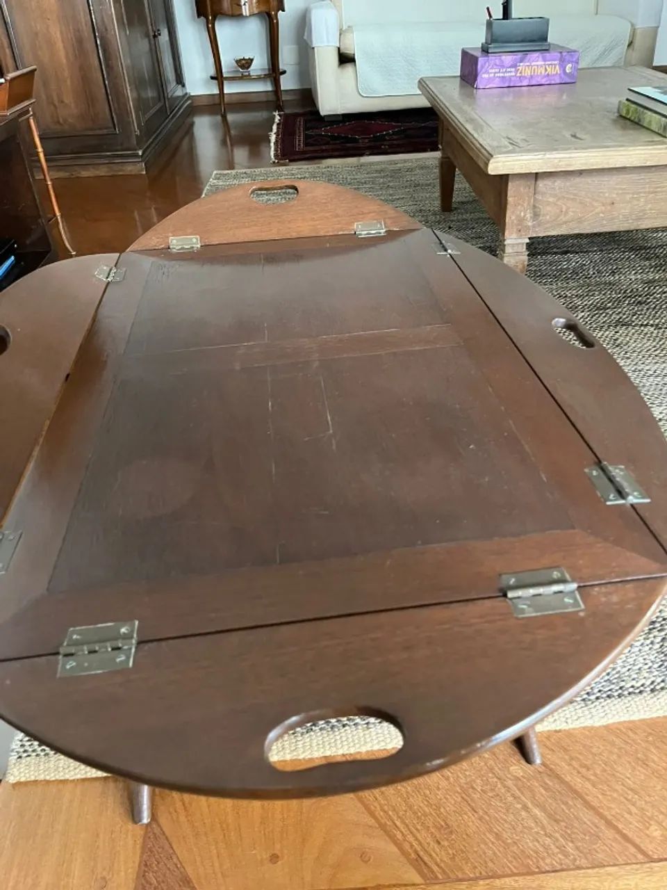 Mesa Inglesa de Centro Marrom - Foto 3