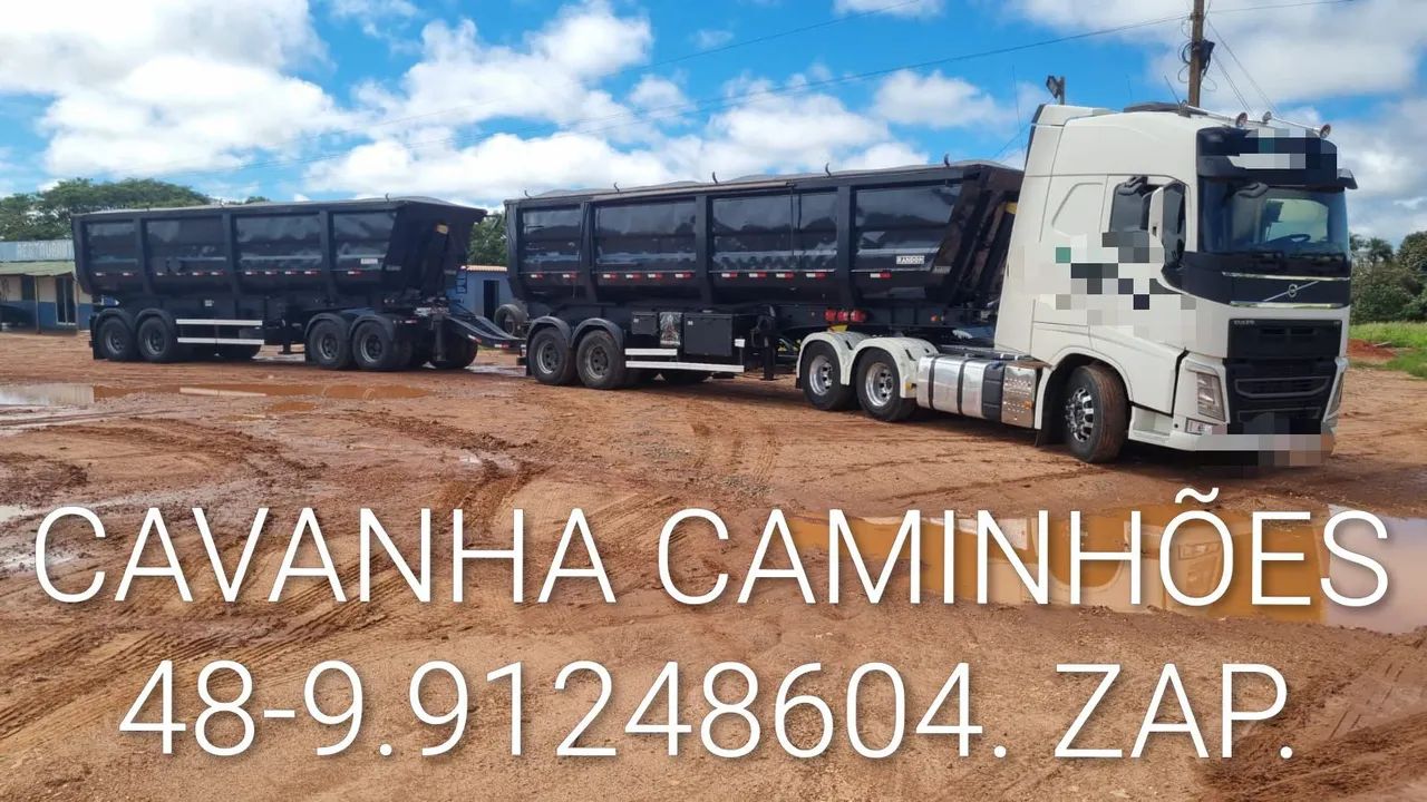 Volvo FH 540 6x4 2020Top Rodocaçamba Randon 2022 Dolly Rebaixado Com Pneus Lona Fácil Top.