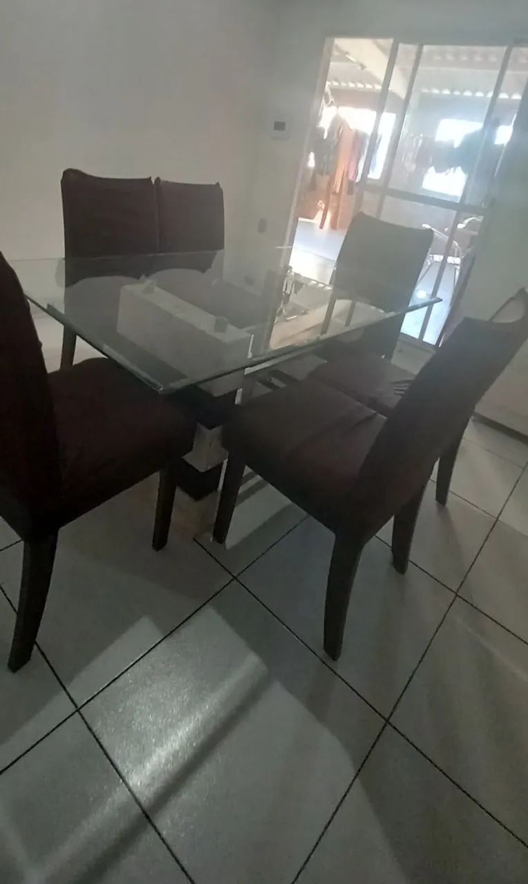 Conjunto mesa de vidro com 6 cadeiras  - Foto 3