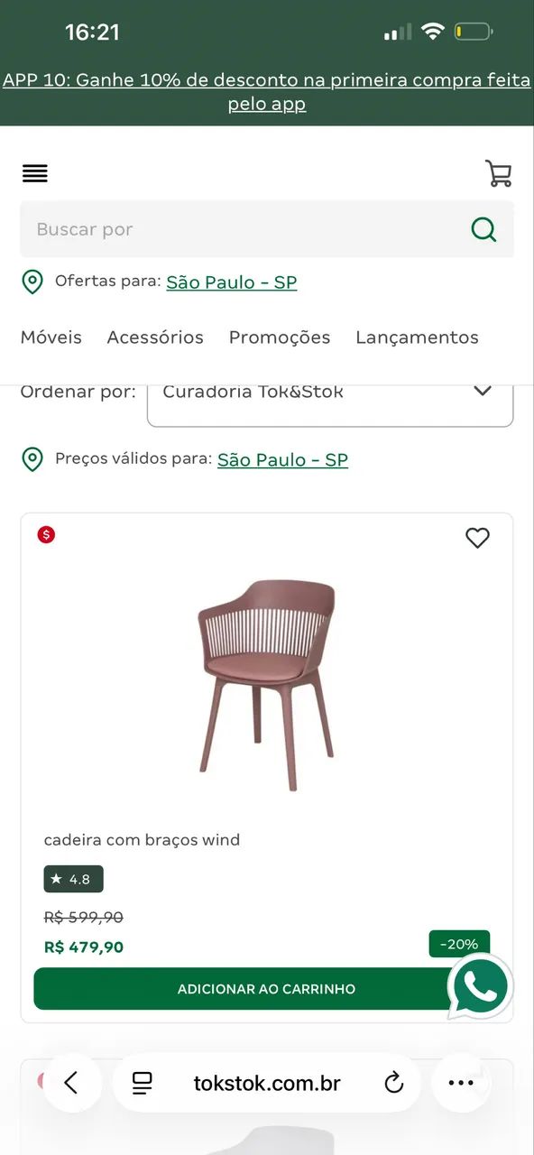 60% Off: 2 Cadeiras com braços - bege. - Foto 2