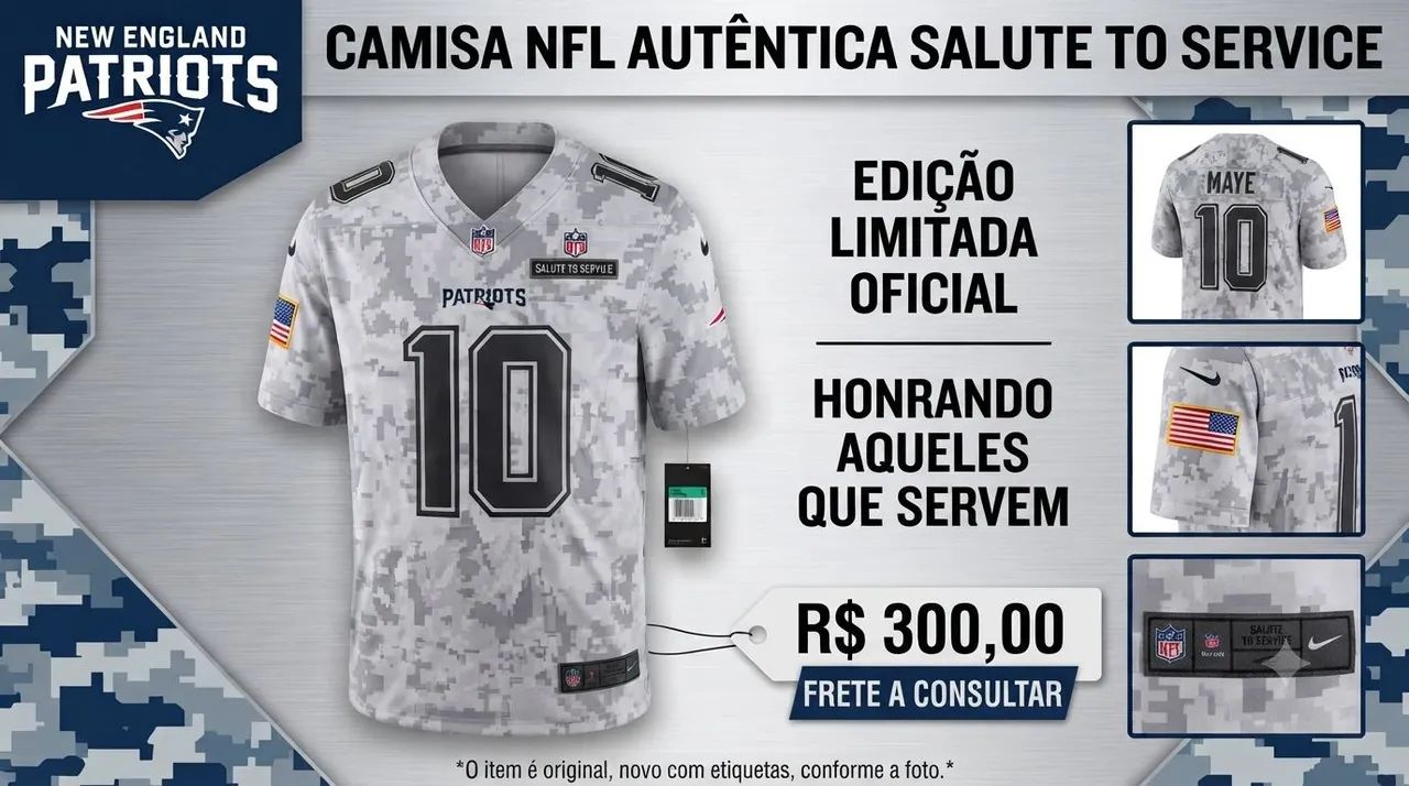 CAMISA NFL PATRIOTS NOVA ORIGINAL 