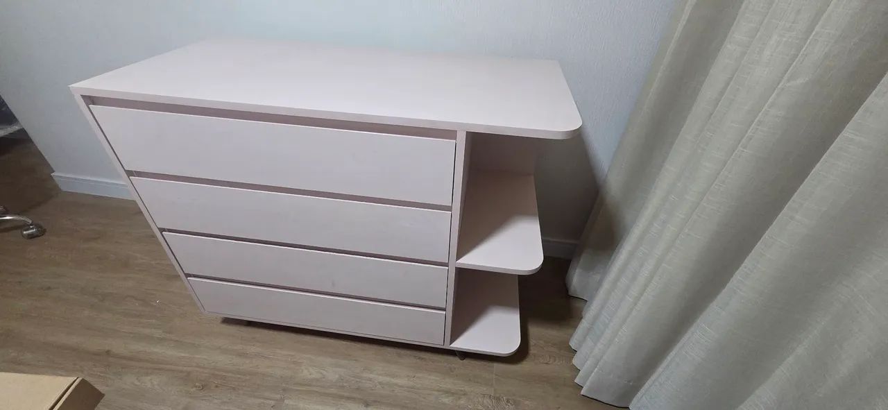 Cômoda infantil rosa