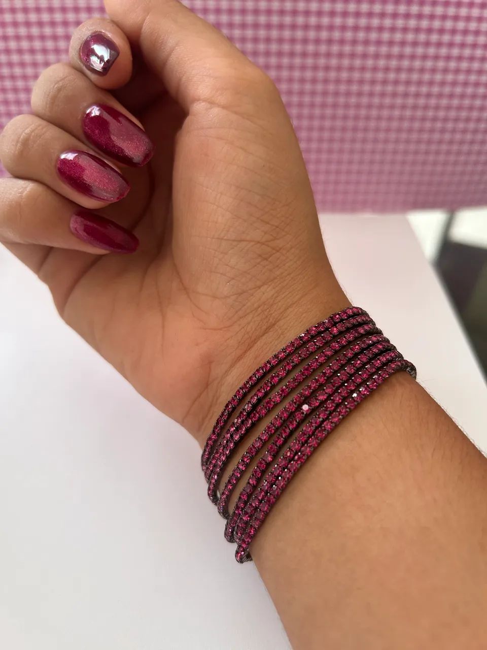 Pulseiras Strass Magenta - Acessórios da moda - Foto 3