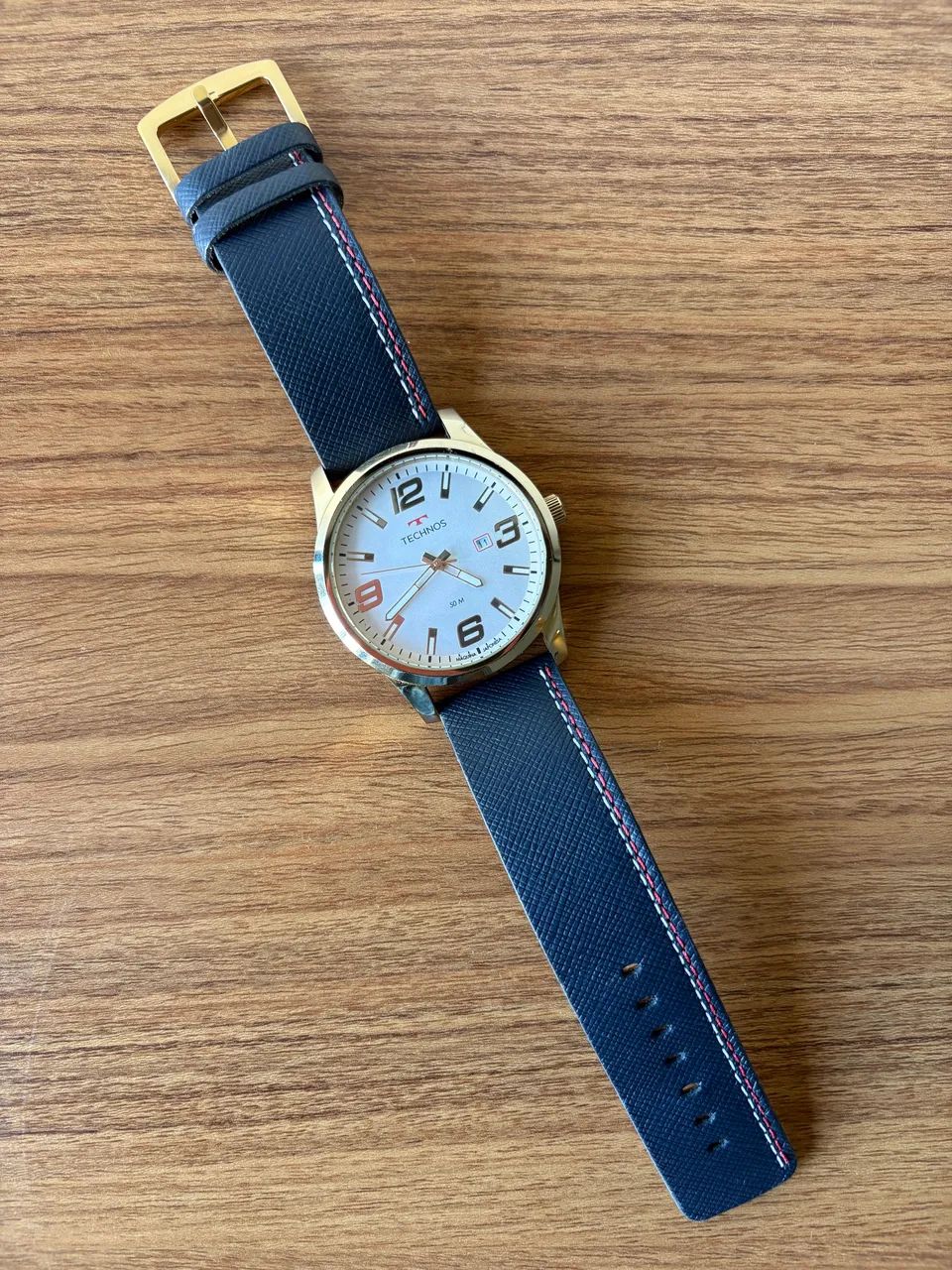 Relógio Analógico Technos Original Dourado masculino com 2 pulseiras - Foto 3