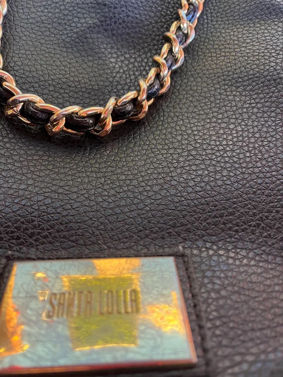 Bolsa couro preto Santa Lola  - Foto 4