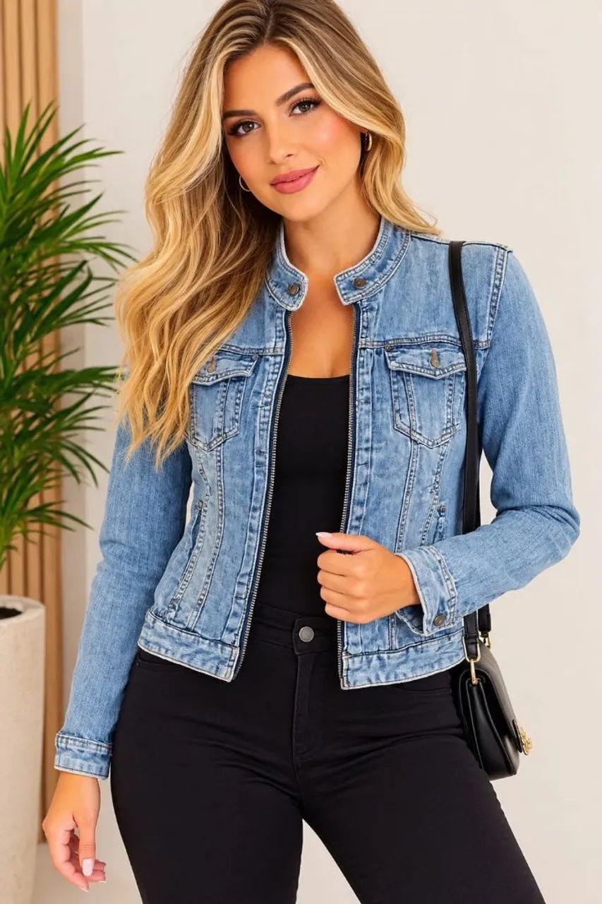 Jaqueta jeans M feminina 