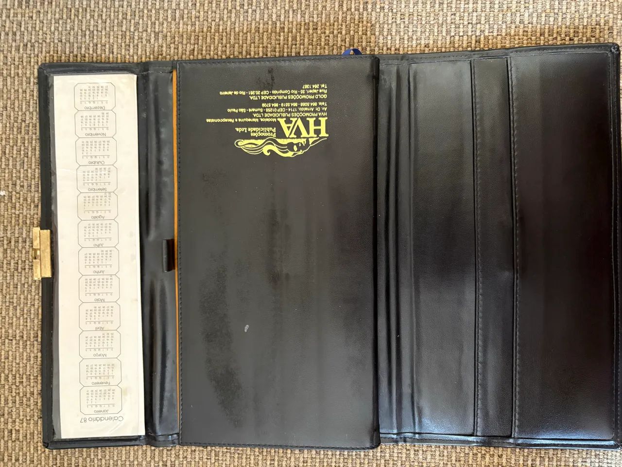 agenda em couro de 1987 carrier