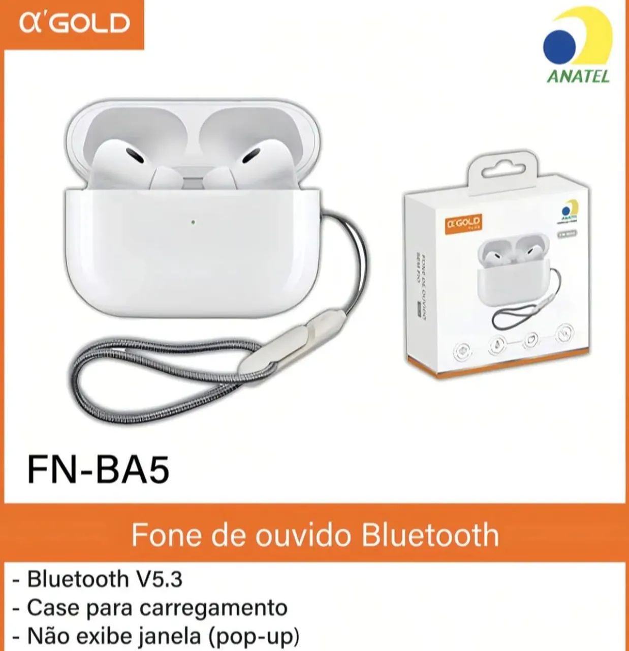 Fone De Ouvido Compatível iPhone E Android V5.3 Fn-ba5 Cor Branco - Foto 2
