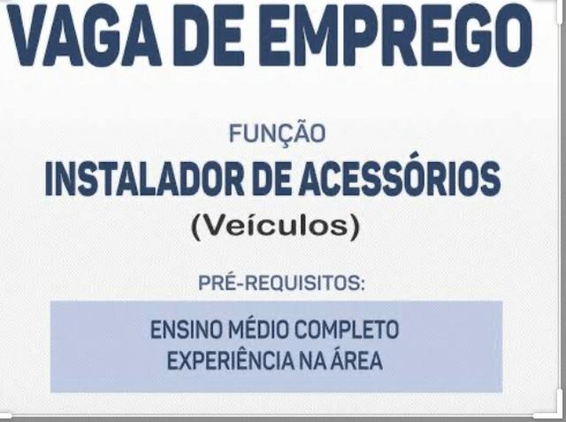 Vaga de instalador de acessórios automotivos
