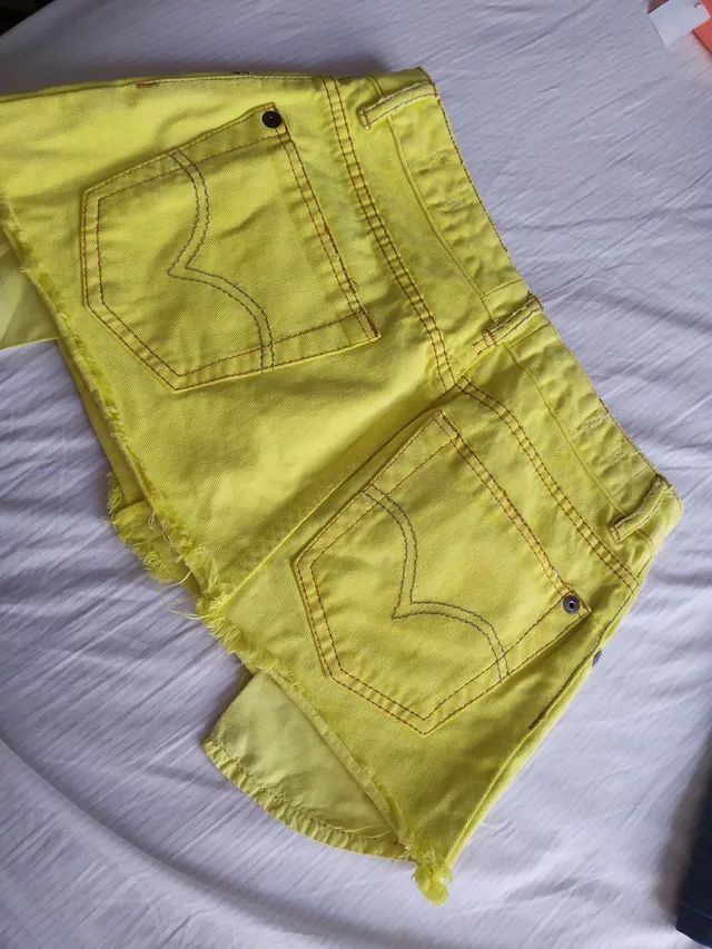 Saia jeans amarela 36 - Foto 3