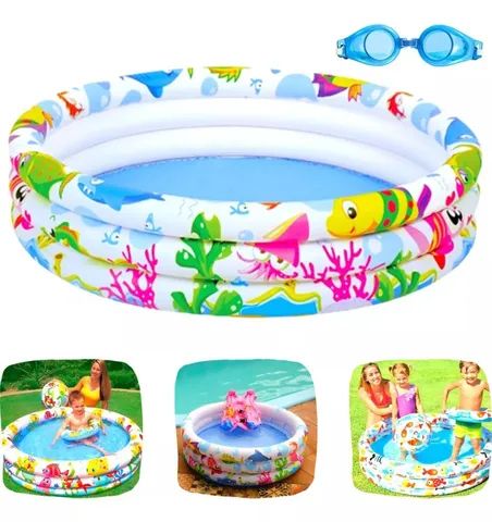 Piscina Para Criança Inflável Redonda 3 Anéis 