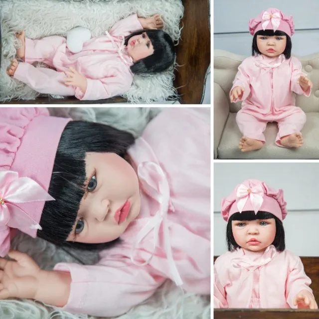 Boneca reborn bebe realista pesada boneco reborni pode dar banho bebezão  nenem brinquedo menina infantil bebezinho nenem