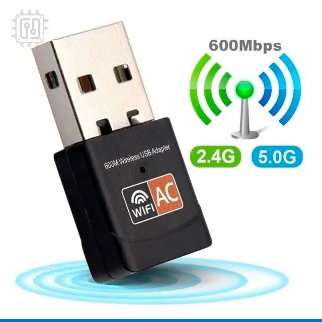 Adaptador USB de Rede Wifi Receptor Wireless Sem Fio 2.4Ghz 5.0Ghz Dual Band AC 5G