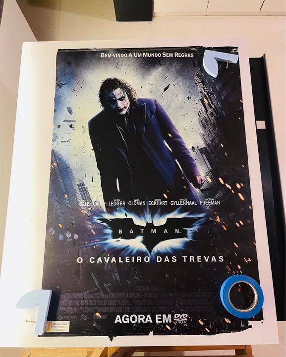 Pôster original de locadora O Cavaleiro das Trevas (Coringa e Batman)