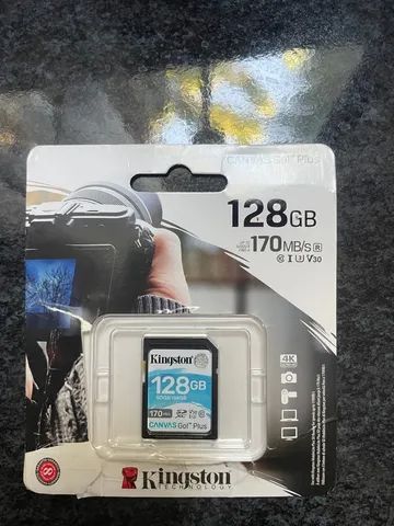 Cartão de memória original Kingston Canvas go plus V30 128 -GB 