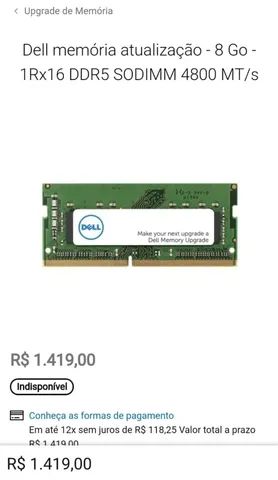 Memória de 8Gb - DDR5 - 4800 mhz<br>Original dell<br> - Foto 3