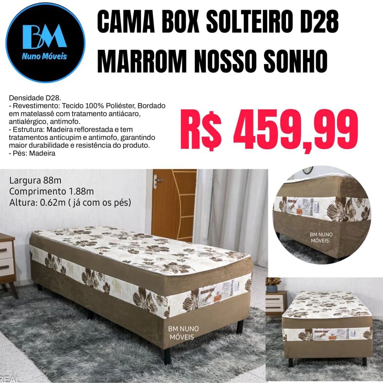 Cama Box Solteiro (Entrego) - Foto 3